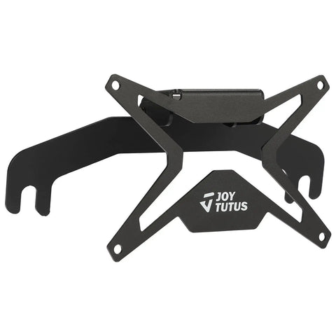 Universal Flip Up License Plate Mount For 10 Inch Hawse Fairlead Front Bumper Fits Off Road Pickup Trucks RVs Winch Ready License Plate Bracket Front End Mount Easy Install black metal bracket