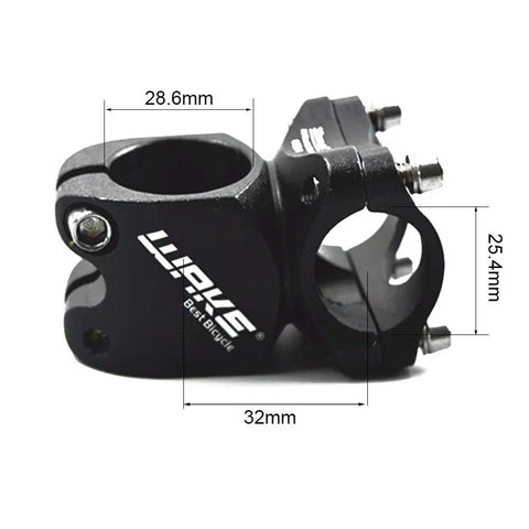 25.4Mm Handlebar Stem, 32Mm Shorty Length Aluminum MTB Stem For Mountain, Road, BMX And Fixie Bikes, Easy Install, Black