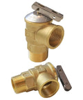 Three Quarters Inch IPS Isolator Tankless Water Heater Service Valve Kit With Pressure Relief Valve, brass construction
