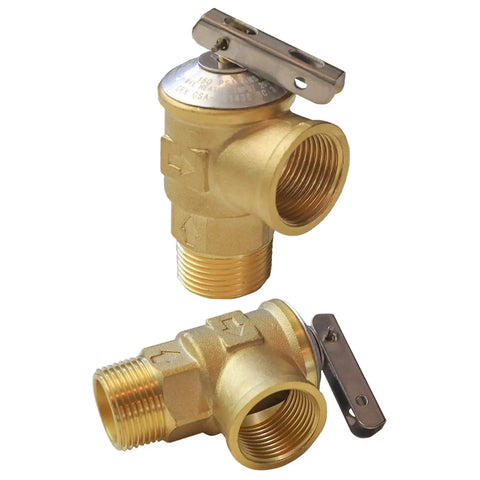 Three Quarters Inch IPS Isolator Tankless Water Heater Service Valve Kit With Pressure Relief Valve, brass construction