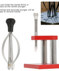 Stainless steel hand press and puller set with adjustable base, lifter, and pusher for watches, pro grade repair essentials.