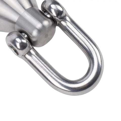 Close-up of stainless steel head on Beefy Heavy Duty Wire Pulling Attachment With 4000 Lbs Max Pull Strength For Copper And Aluminum Cables