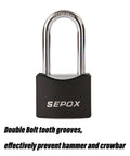 All Weather Outdoor Padlock Set Keyed Alike, 2 Locks With Same Key, Heavy Duty Solid Steel Lock, Waterproof And Rust Resistant