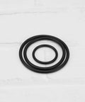 Drive Belt Set For EMCO Unimat 3 And Unimat 4 Lathes Nitrile Rubber Replacement Belts Three Piece Kit shown from top view.