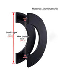 Half Circle Barn Door Pull Handle For Single Door Heavy Duty Aluminum Sliding Door Handle Double Sided Indoor Outdoor Mount 30x22 Cm One Color Rust Resistant Easy Install with dimensions