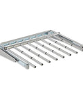 Seven Pair Pants Rack For Closets In Titanium Finish With Non Slip Grippers And Slick Ball Bearing Glide Holds Seven Pairs