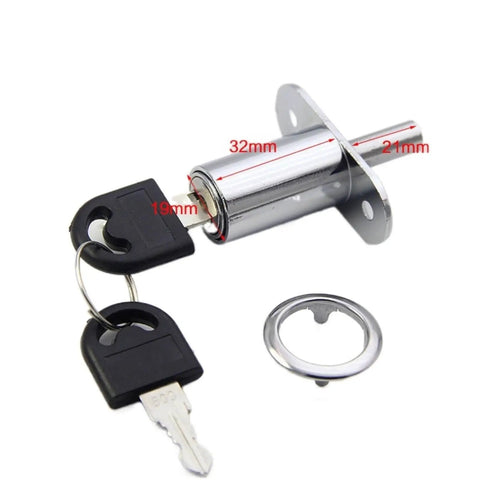 Cylinder Locks 23/32mm Tongue Door Bolt Latch For Wood Cabinets Wardrobes And Sliding Doors With Key Zinc Alloy Furniture Hardware Built Tough Easy To Use