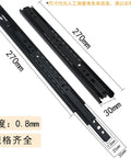 Silent 3-Section Ball Bearing Drawer Slides Set Cold Rolled Steel Track for Cabinets and Wardrobes 270mm Black