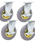 Top Shelf Heavy Duty Rubber Swivel Casters With 360 Silent Locking Brakes And Precision Ball Bearings For Furniture And Rolling Cabinets 5 Inch. Four 5 inch gray wheels.