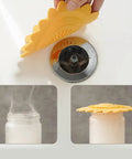 Floor Drain Plug Shower Bathtubs Drain Covers, Flower, White, 12.6cm silicone drain stopper with hair-catching design.