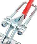 Close-up of Built Tough 2 Pack Heavy Duty U Hook Latch Clamps with rubberized thumb lever and threaded U bolt.