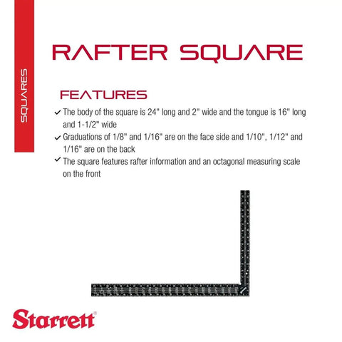 Pro Grade L Shaped Rafter Square With Solid One Piece Construction In Tempered Steel 24 Inch Length One And A Half Inch Width