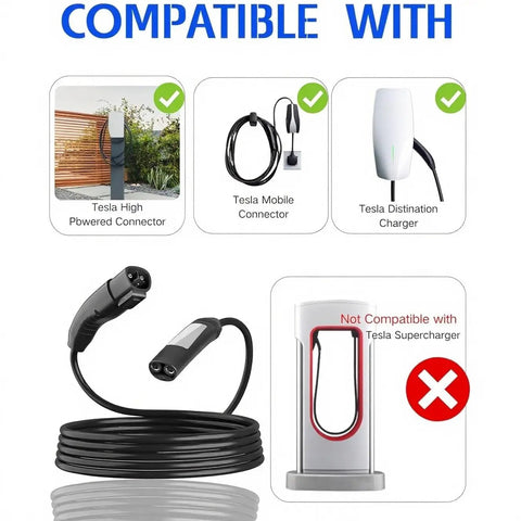 Charge Up Your Electric Ride With This Rock Solid 25 Ft Nacs Extension Cord compatible with Tesla connectors.