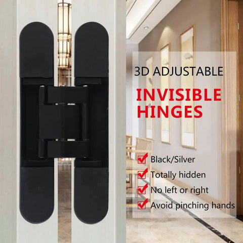 5.5 Inch Hidden Door Hinges For Secret Doors 180 Degree Heavy Duty Invisible Hinges Silent 3D Adjustable Concealed Hinges