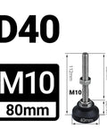 16 Piece Adjustable Articulating Leveling Feet D40mm Swivel Base Bulletproof Cabinet Stabilizers M10x80mm Threads with dimensions shown