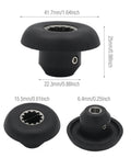 Front view: two black blender drive sockets with Allen wrench, 2-pack, Vitamix 5200/5006/5012/5057/5062 compatible