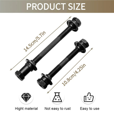 Front And Rear Bike Axle Set For Mountain MTB Hollow Hub Shaft 108mm And 145mm Lengths, heavy duty chrome molybdenum steel