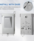 Heavy Duty 60 Amp Non Fused Disconnect Switch Box Weatherproof Nema 3R with easy removable knockouts dimensions shown.