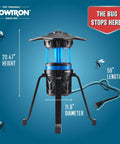 Indoor Outdoor Bug Trap Zapper With UV Light And Fan 800 Volt Stun Grid Delivers 530 Sq Ft Coverage Silent Insect Killer For Mosquitoes Flies Gnats Patio Yard Home Garage shown with dimensions