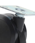 Heavy Duty 4 Pack Locking Casters For Weber Spirit 200 And 300 Gas Grills Model 69827 close-up of swivel base and brake lever.