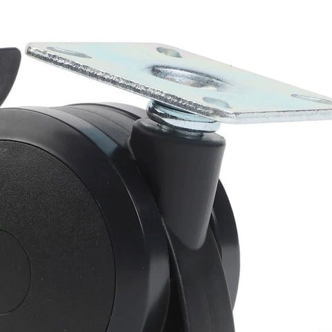 Heavy Duty 4 Pack Locking Casters For Weber Spirit 200 And 300 Gas Grills Model 69827 close-up of swivel base and brake lever.