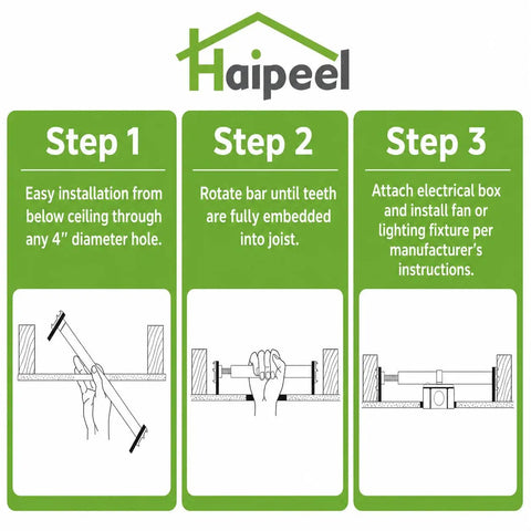 Installation guide for Heavy Duty Ceiling Fan Mounting Bracket With Adjustable Telescoping Brace Fits 13 To 24 Inch Reach
