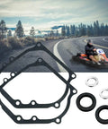 Beefed Up Crank Case Side Cover Gasket Oil Seal Kit For Predator 212 And GX Engines with gaskets, seals, washers and go-kart in action