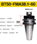 BT50 FMA38.1 60L CNC Milling Tool Holder Built Tough with shock-absorbing core, featuring precision specifications.