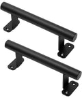 9 Inch Sliding Barn Door Handles Two Pack Black Powder Coated Iron Pull Handles For Gates Garage Outdoor Fence And Interior Closet Doors With No Slip Grip And Rust Proof Finish