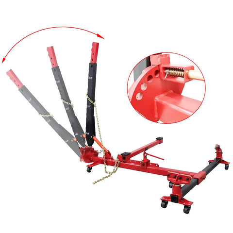 Beefy Pro Grade Auto Body Frame Puller And Straightener Kit showing adjustable tower and hydraulic system detail