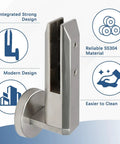 Top Tier 304 Stainless Steel Side Mount Glass Railing Spigots Built Like Trucks Hella Strong Heavy Duty Corrosion Resistant Clamps
