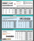 Catalog page featuring M42 Cobalt 8 Percent 2 Flute End Mill Center Cutting Solid Ground Cutter for Slotting Ramping Pocketing and Plunging