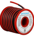 16 Gauge Silicone Wire Dual Color Spool Red And Black 25Ft Each with tinned copper conductors shown in side view.