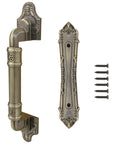 Antique Bronze 10 Inch Sliding Barn Door Handle No Drilling Two Sided Design Easy Install Rustic Pull For Interior Doors