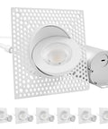 Slick Floating Gimbal Led Trimless Recessed Light Kit Featuring Built In Junction Box With Killer Glow Dimmable Bulbs