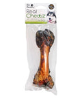 Real Chewz Pork Femur Bone Dog Chew 6 To 8 Inches Oven Baked Single Ingredient packaged in clear plastic