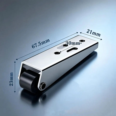 Top Shelf Vertical Track Roller Wheels For Heavy Sliding Doors And Cabinets Plus Silky Smooth Rubber Casters With No Hassle Anti Sag Design For Effortless Drawer Glide And Gate Swings Two Pack, showing a close-up of the steel roller wheel kit dimensions.