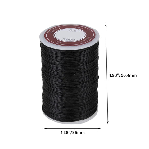 Rock Solid Waxed Thread For Leather Sewing And Bookbinding Hella Durable Half Millimeter Black Cord Great For Handcraft Projects That Gonna Hold Tight Without Fraying Or Snagging Edges On Your Next Custom Piece