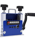 Pro Grade Wire Stripping Machine Hand Crank Or Drill Powered With 6 Hole V Groove For 3.5 To 17 Mm Cables Adjustable Cutting Depth Portable Insulation Stripper Tool For Fast Clean Wire Prep, blue metal body with hand crank