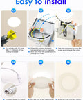 Step-by-step installation of Six Inch Ultra Thin LED Recessed Light With Junction Box 5000K Daylight Canless Wafer Downlight