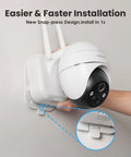 Installation of Outdoor 2K Wireless Security Camera With Solar Power, 360 Degree Pan Tilt, Spotlight And Siren, Motion Detection