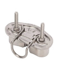 Cam Cleat With Wire Leading Ring, 316 Stainless Marine Grade Mirror Polished Boat Rope Cleat For 10mm Line, side view