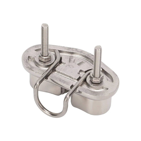 Cam Cleat With Wire Leading Ring, 316 Stainless Marine Grade Mirror Polished Boat Rope Cleat For 10mm Line, side view