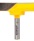 Bottom Cleaning Router Bit With Two Inch Diameter And Quarter Inch Shank For Clean Cavities And Resurfacing, Thirteen Thirty Second Inch Cutting Depth, Center Cutting Blades, Premium Tungsten Carbide For Sharp, Durable Performance.