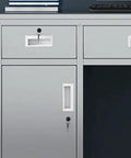 Kickass Heavy Duty Stainless Steel Workbench Setup For Office Or Commercial Kitchen Prep Station With Leveling Feet And Rust Proof Coating That Is Seriously Built To Last Without Any Of The Typical Headaches, featuring drawers and lock.