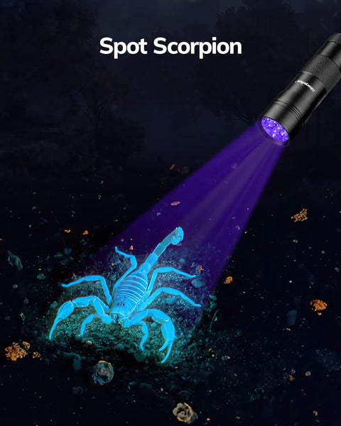 Ultraviolet Blacklight Flashlight Set Of 2 With 12 LED 395nm UV Light For Pet Pee Detection And Stain Finding, Bed Bug Inspection, Resin Curing, And