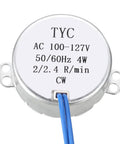 Beefy Heavy Duty Metal Gear Synchronous AC Motor 100 127V 2 2.4 RPM 50 60Hz 4W CW 10 Kgf Cm Torque 40cm Lead shown in image