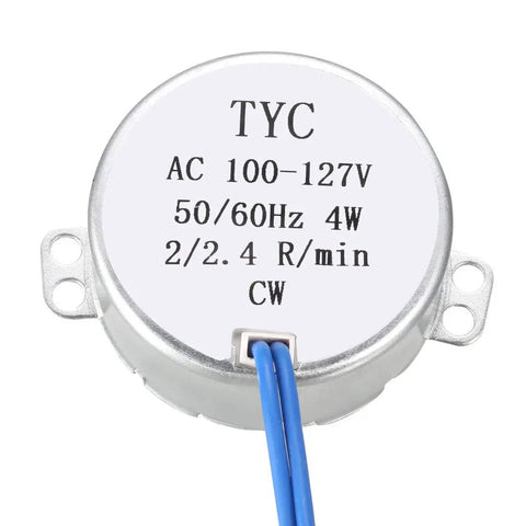 Beefy Heavy Duty Metal Gear Synchronous AC Motor 100 127V 2 2.4 RPM 50 60Hz 4W CW 10 Kgf Cm Torque 40cm Lead shown in image