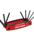 Beefy 8 Key Folding Star Hex Key Set With Durable Composite Construction Built To Last Secure Rubber Grip Inserts Chamfered Edge For Easy Entry Red