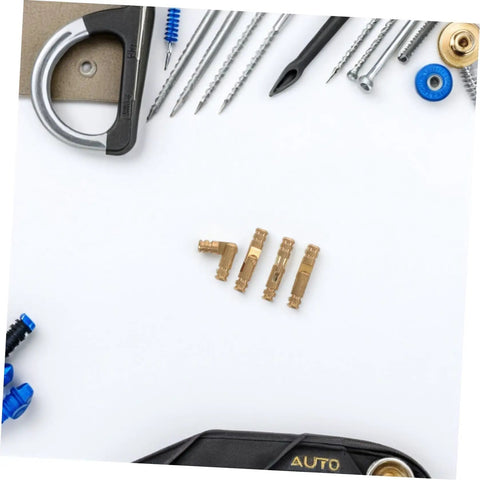 Top view of Brass Barrel Hinges 25 Pcs For Jewelry Box And Keepsake Box With Hidden Cylindrical Design on white background